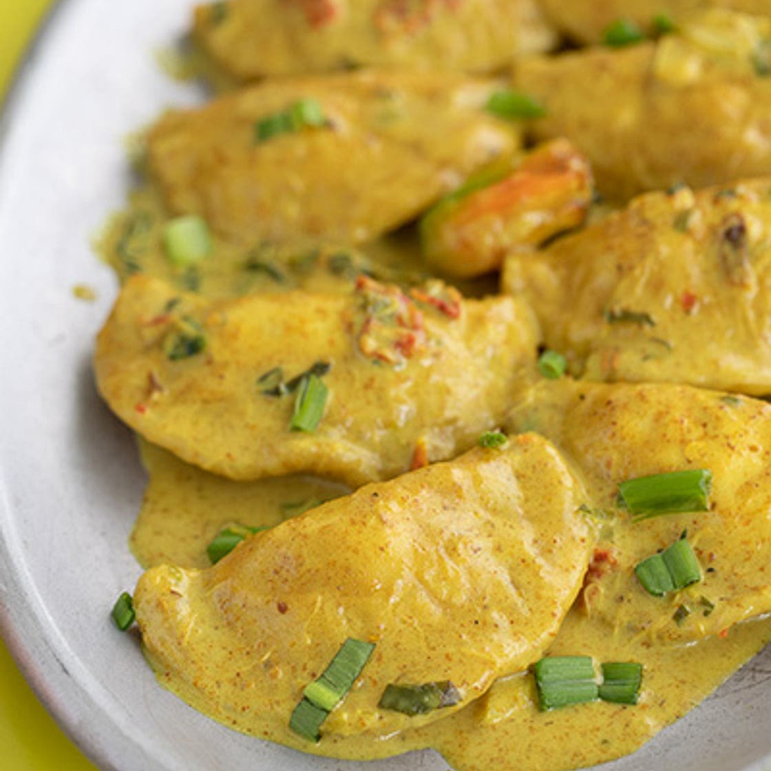 Curry crab stuffed dumplings