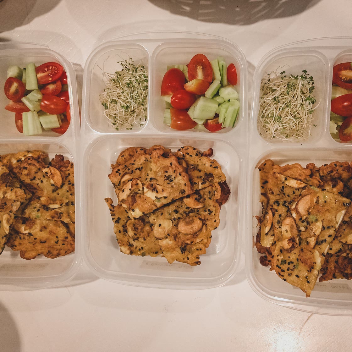 Mushroom Omelet with Salad & Alfalfa Sprouts
