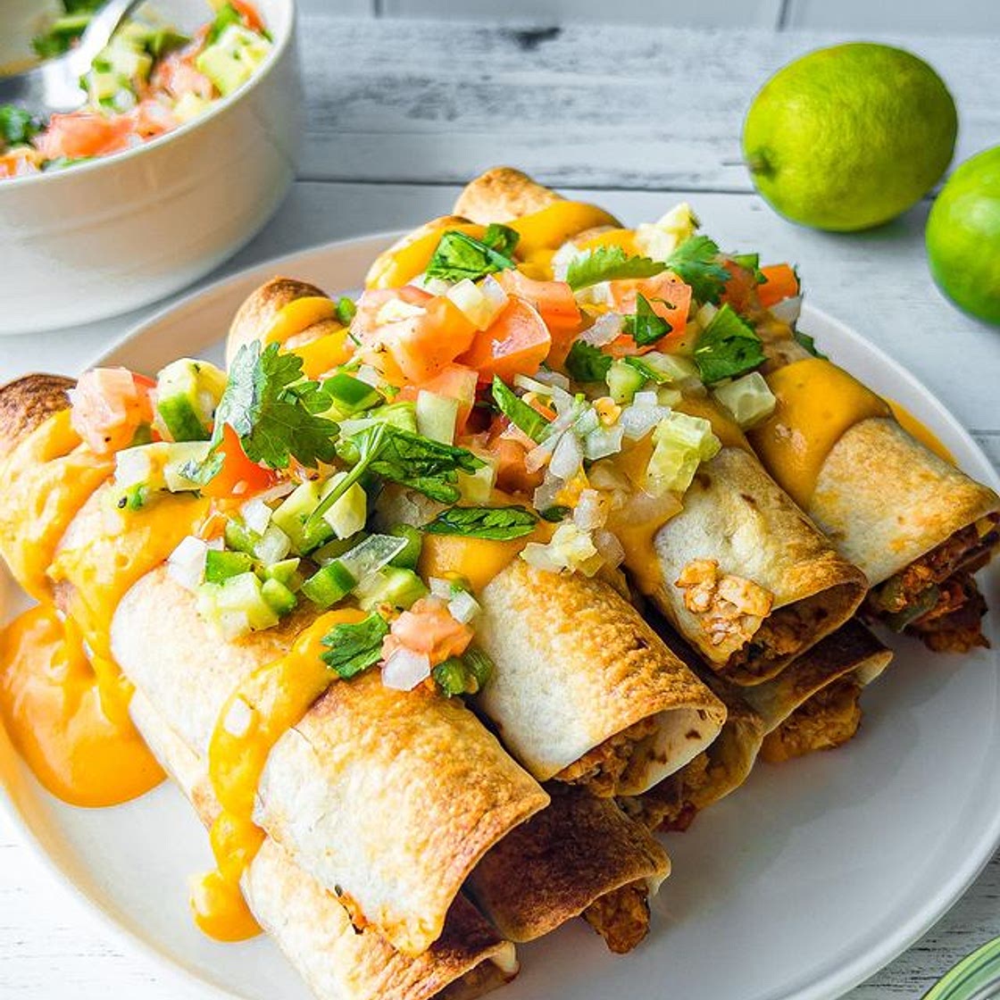 🌮🌱 Crispy Baked Taquitos