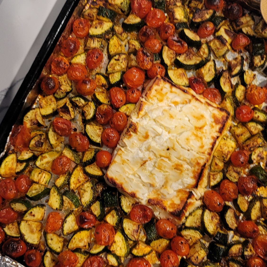 Tomato/veggie feta pasta