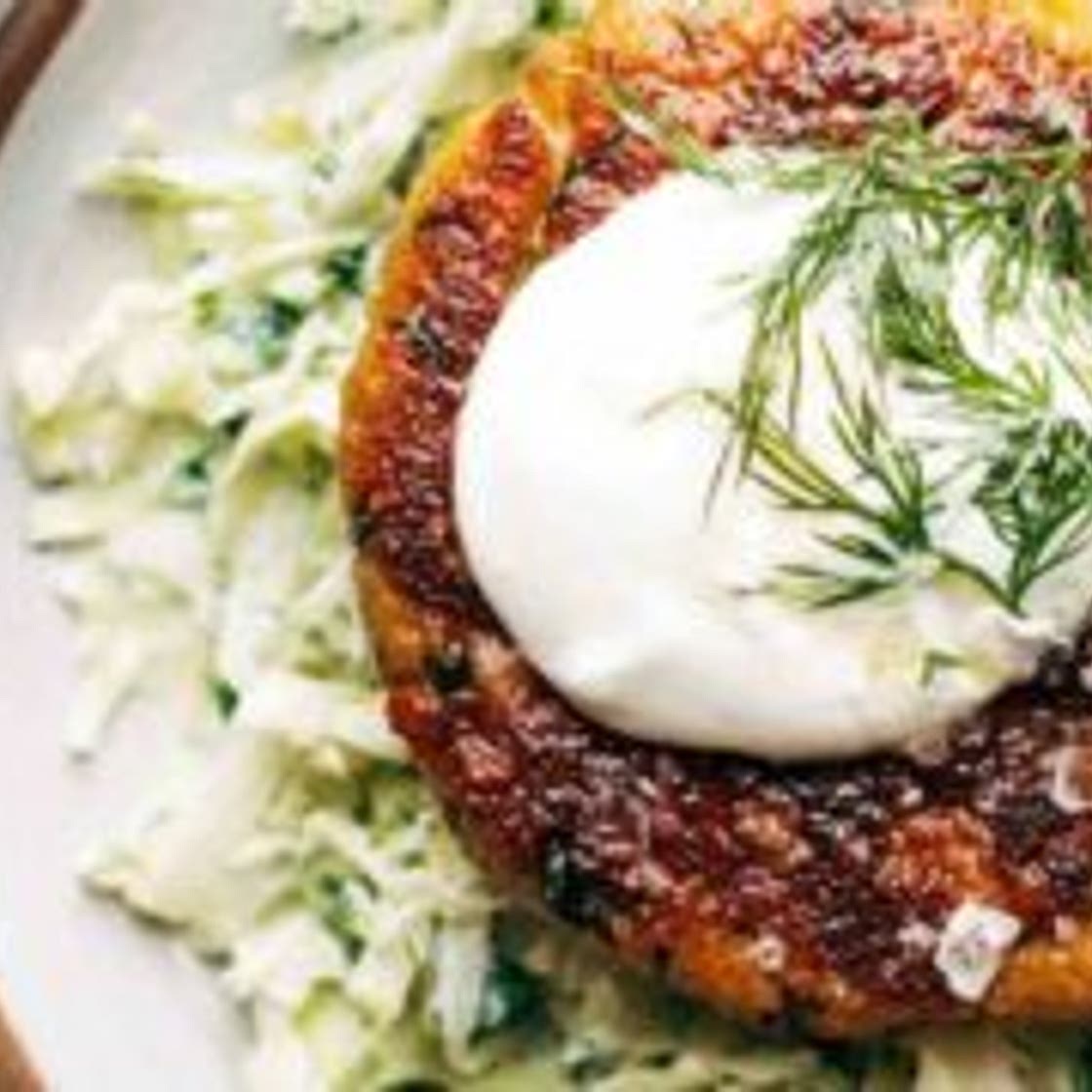 Salmon Burgers with Slaw