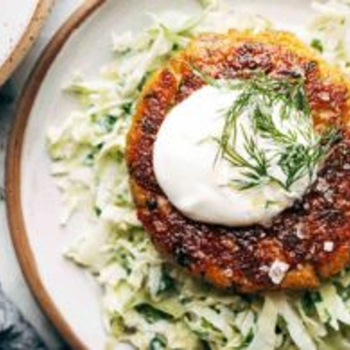 Salmon Burgers with Slaw