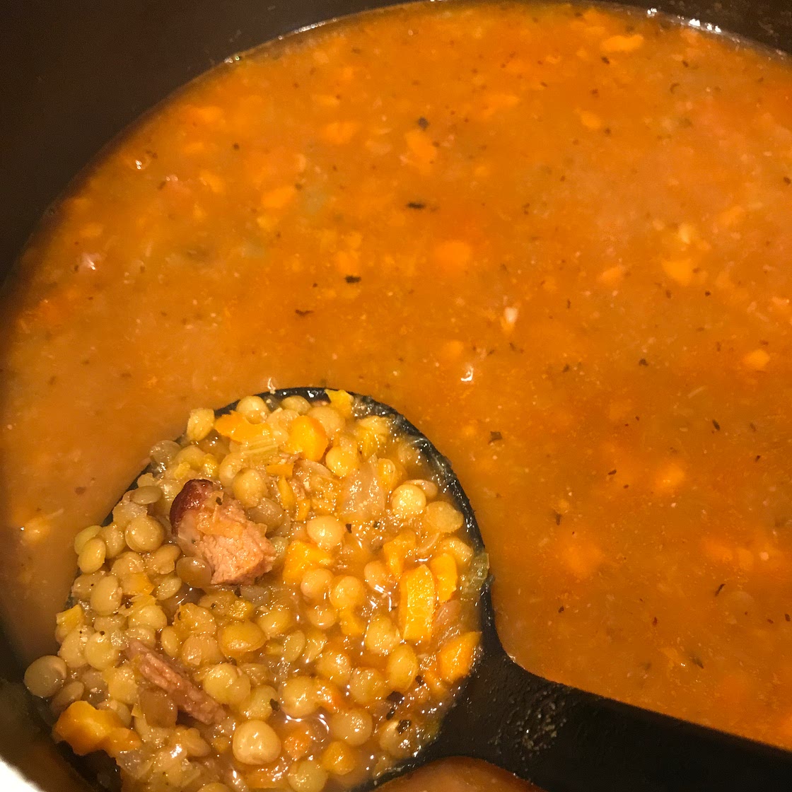 Slow Cooker Lentil and Ham Soup