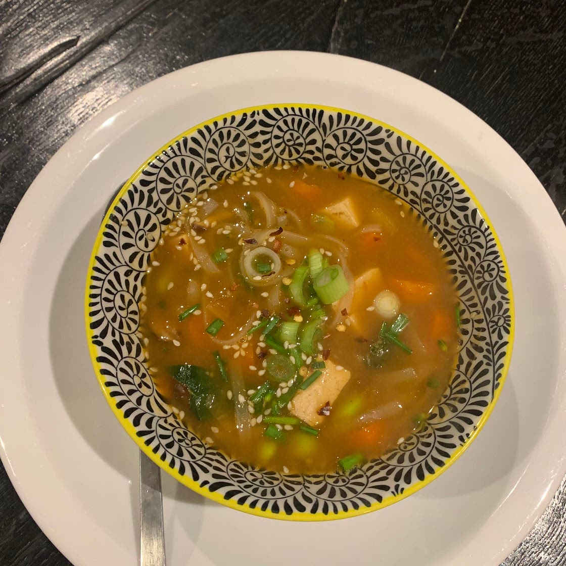 Spicy miso ginger vegetable soup