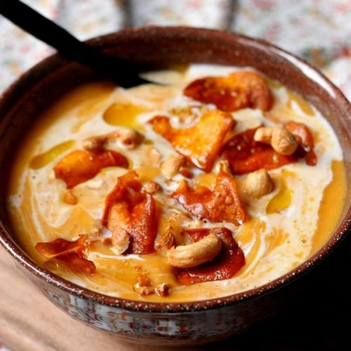 Velouté de patate douce au lait de coco et épices