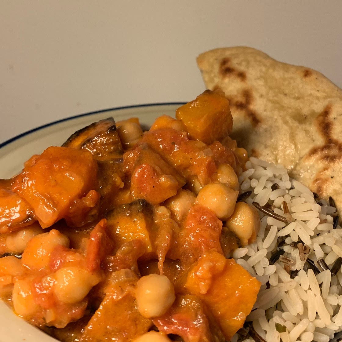 Roasted Butternut Squash and Chickpea Curry
