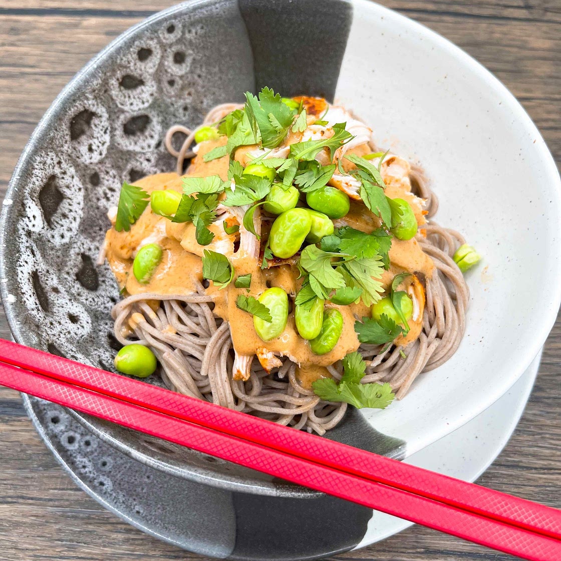 Peanut Sauce Soba with Chicken