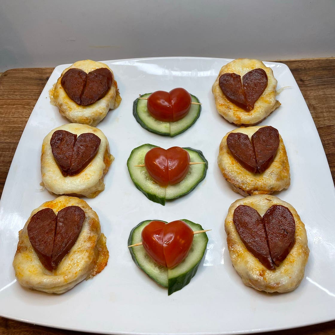 Chorizo Bruschetta Hearts  