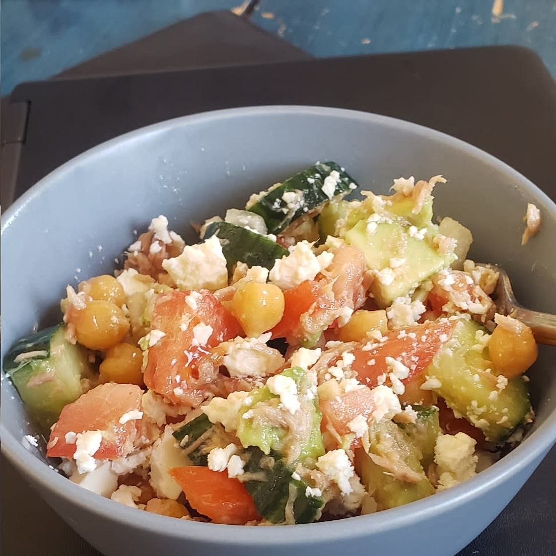 Avocado Tuna Chickpea Salad