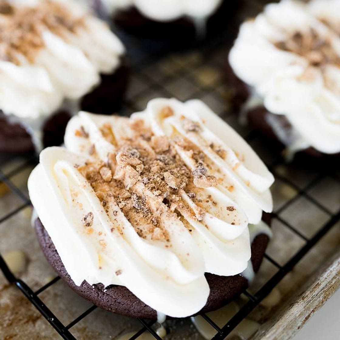 Crumbl Chocolate Heath Cake Cookies