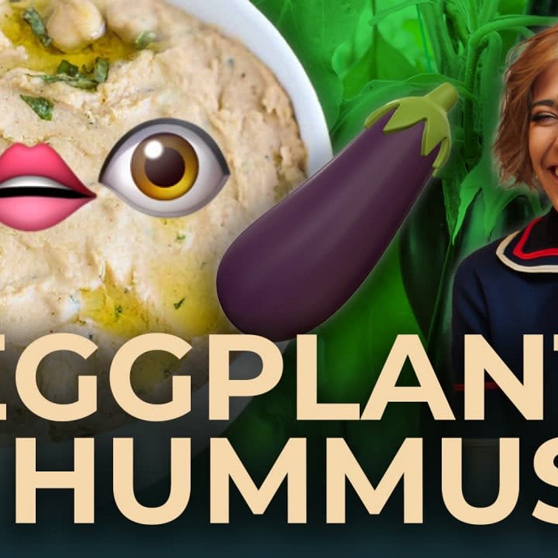 Roasted Eggplant Hummus salad
