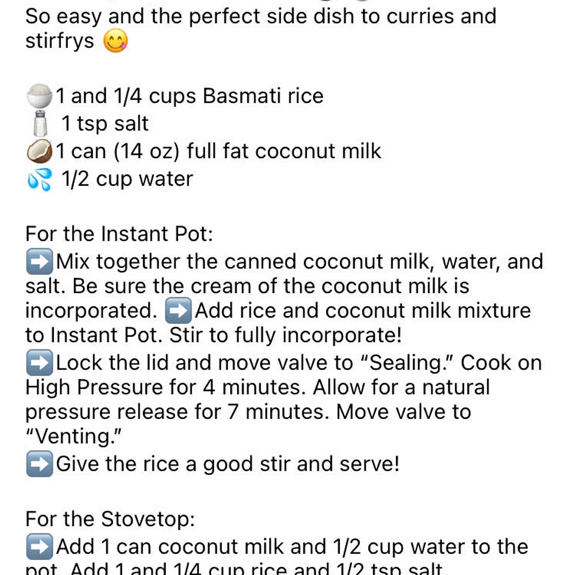 Coconut milk rice