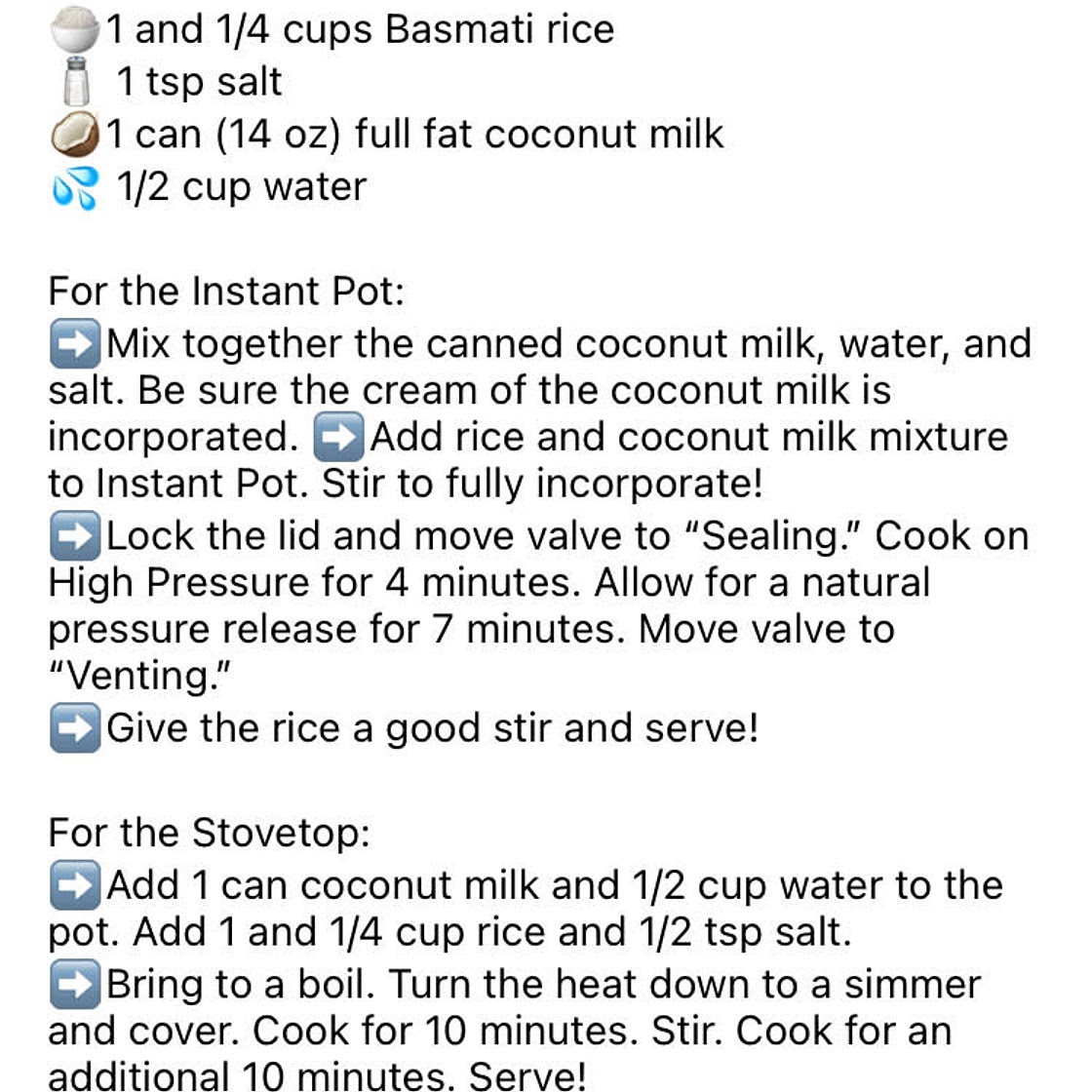 Coconut milk rice