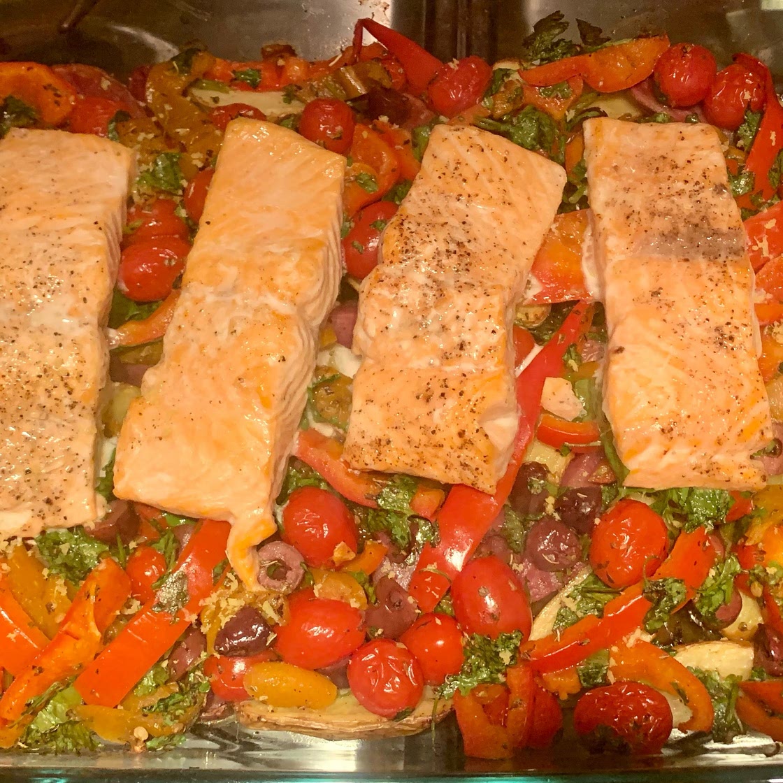 Greek Roasted Fish with Vegetables