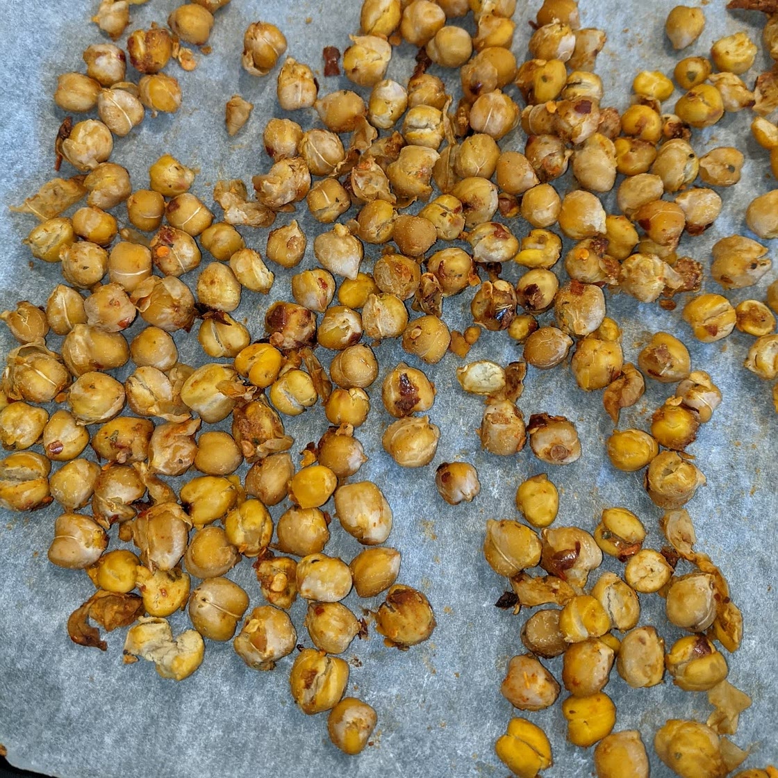 Cheesy Nacho Roasted Chickpeas