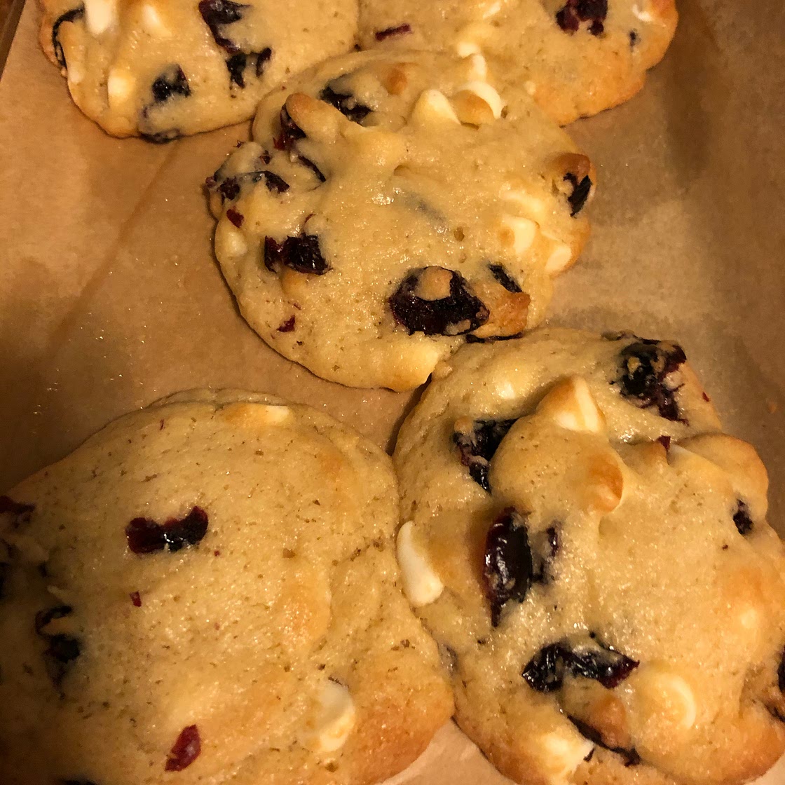 White Chocolate and Cranberry Cookies