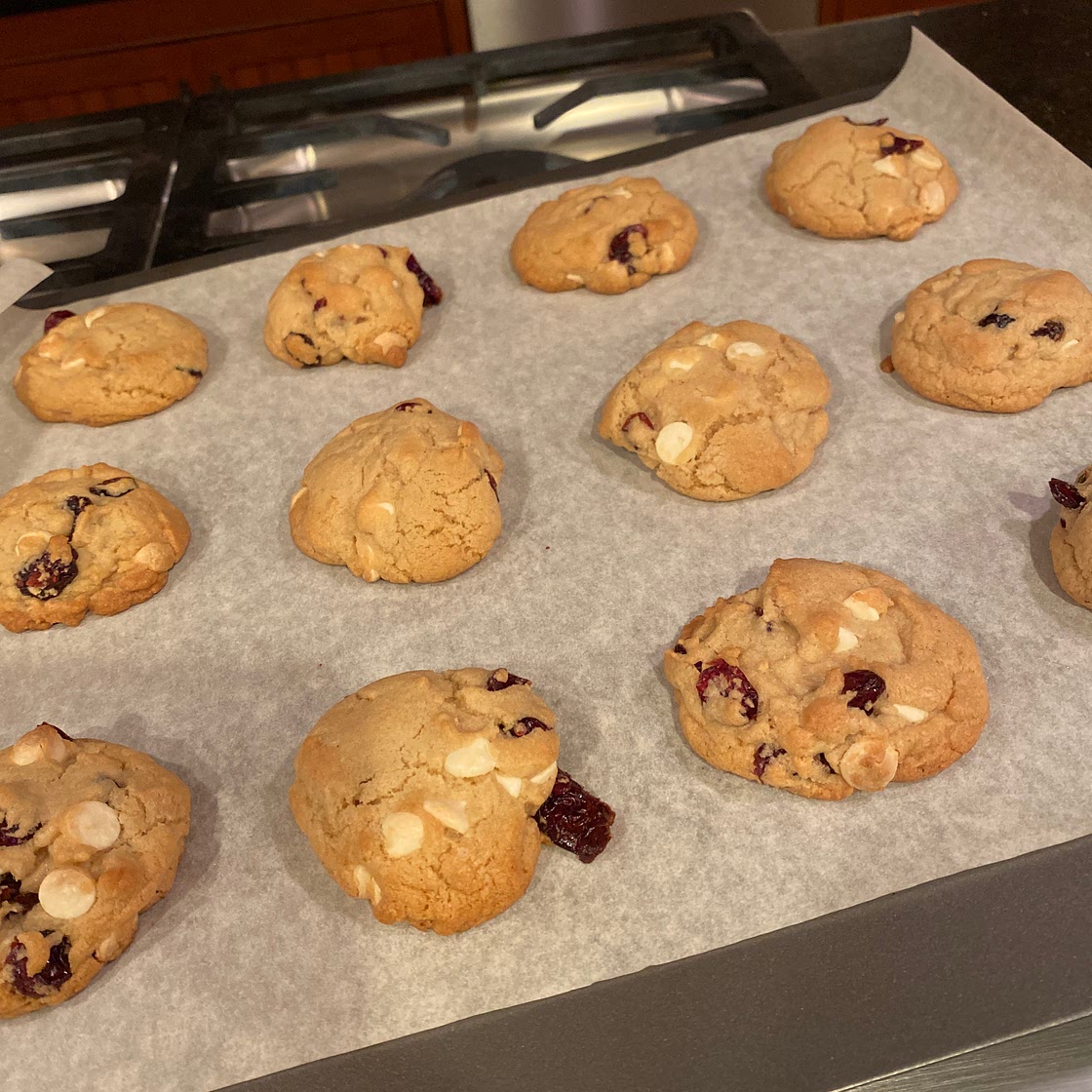 White Chocolate and Cranberry Cookies