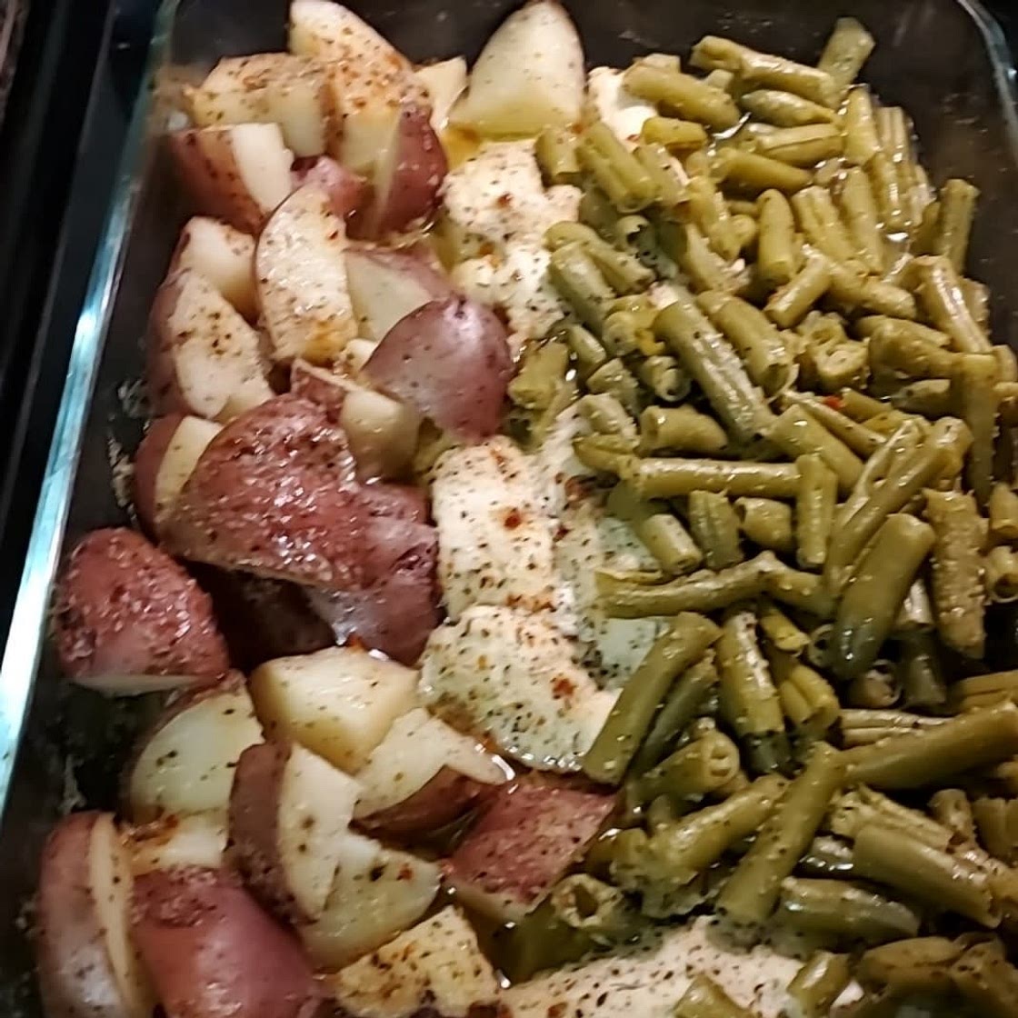 Green Beans, Chicken Breasts and Red Skin Potatoes