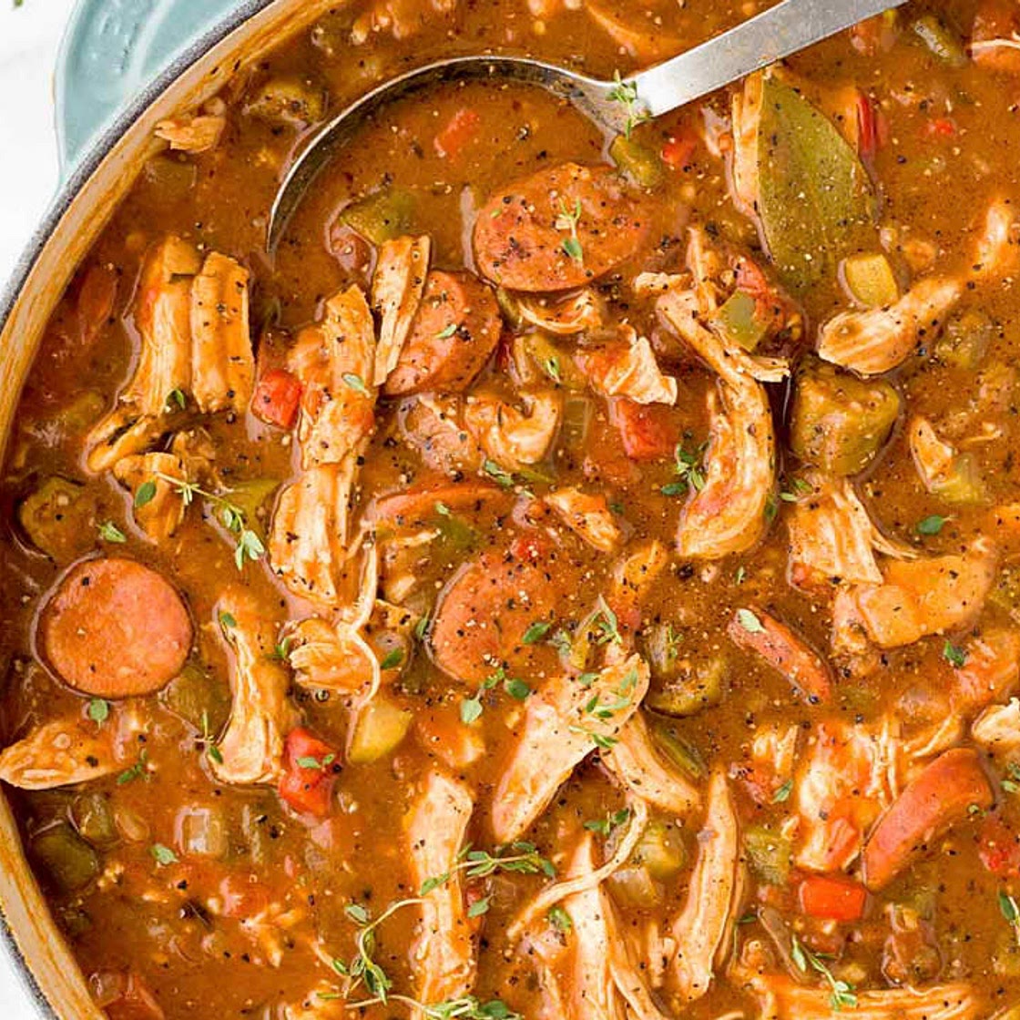 Chicken and sausage gumbo