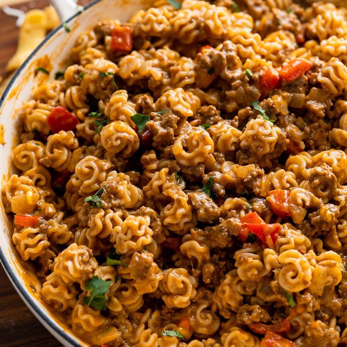 Creamy Ground Beef Taco Pasta