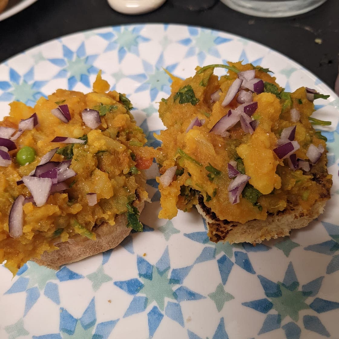 Pav Bhaji on Potato Rolls