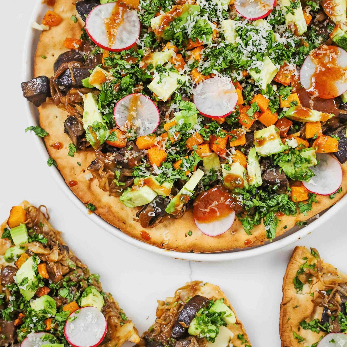 BBQ-y Portobello Flatbread with EXTRA Cilantro