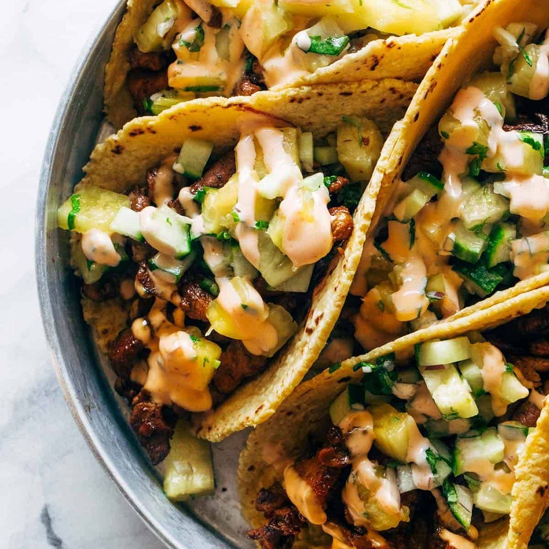 Caramelized Pork Tacos with Pineapple Salsa