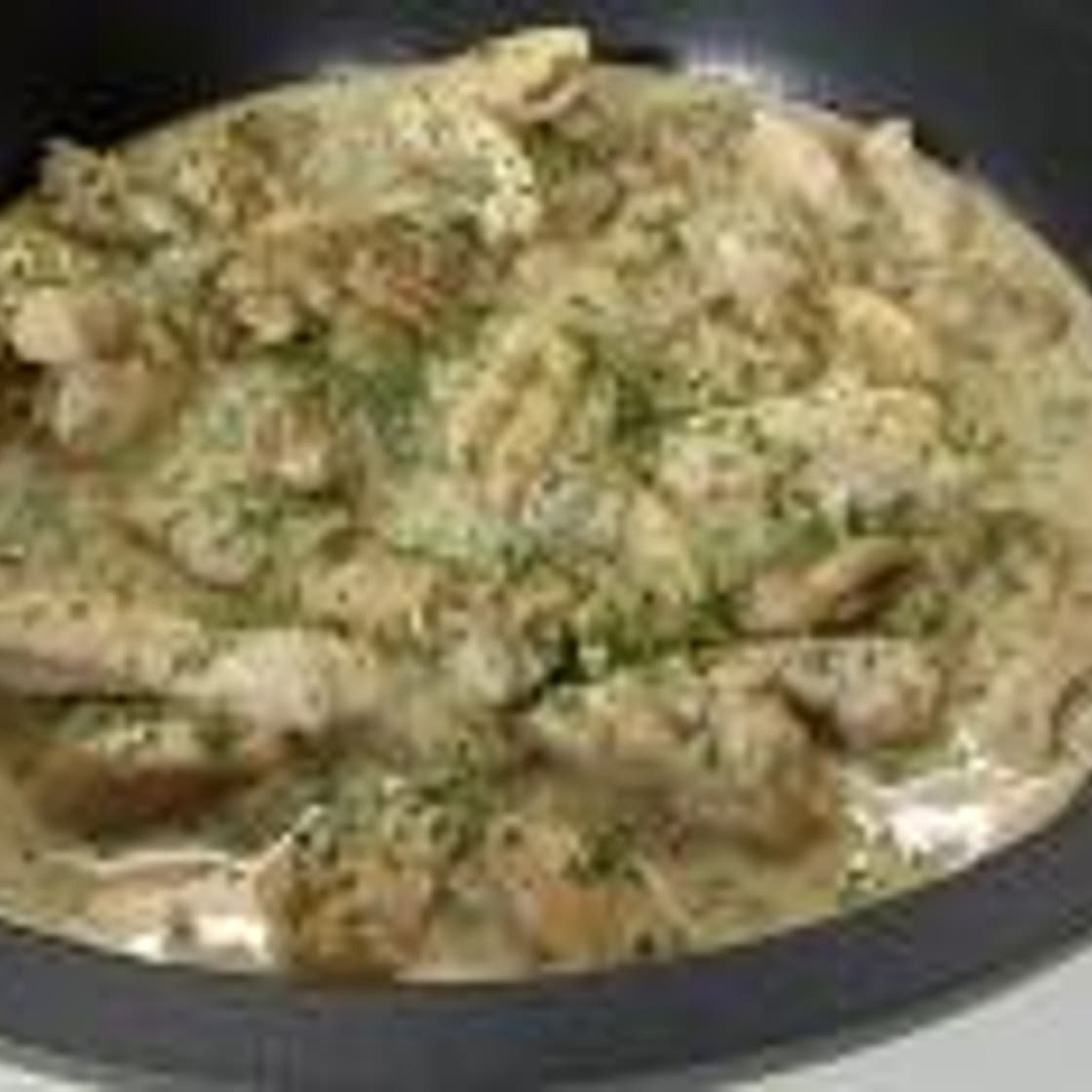 Pollo salteado con salsa de mostaza