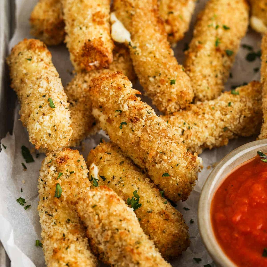 Air Fryer Breaded Mozzarella Sticks