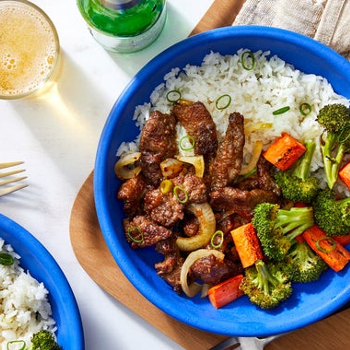 Tokyo Beef & Rice Bowl with Roasted Broccoli & Carrots