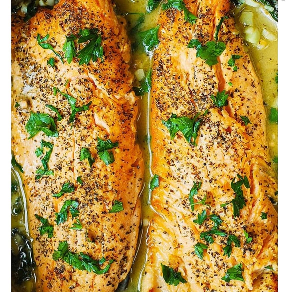 Trout with Garlic Lemon Butter Herb Sauce
