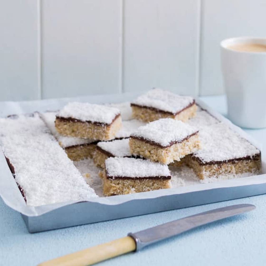 Raw lamington slice
