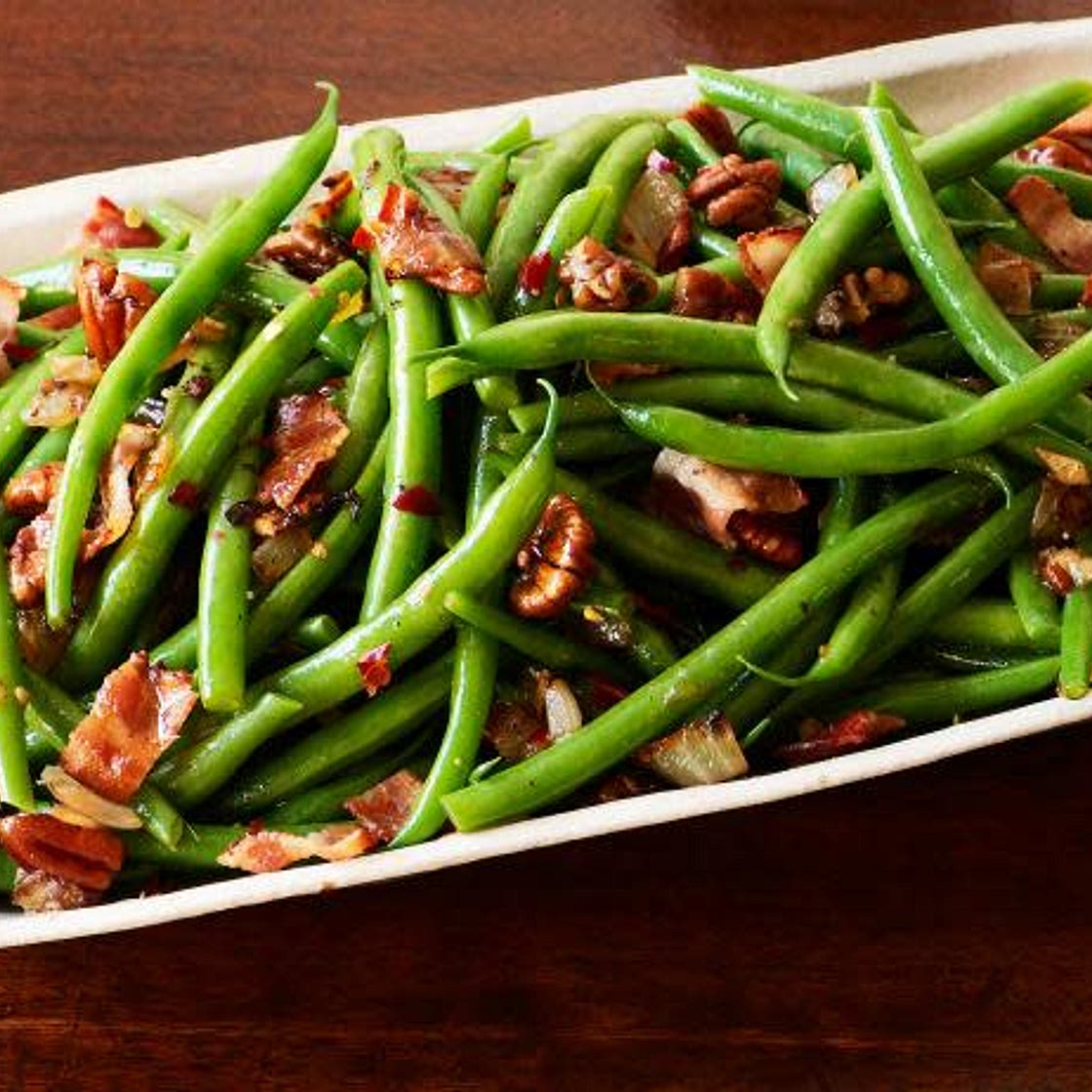 Green Beans w/ Spinach & Bacon