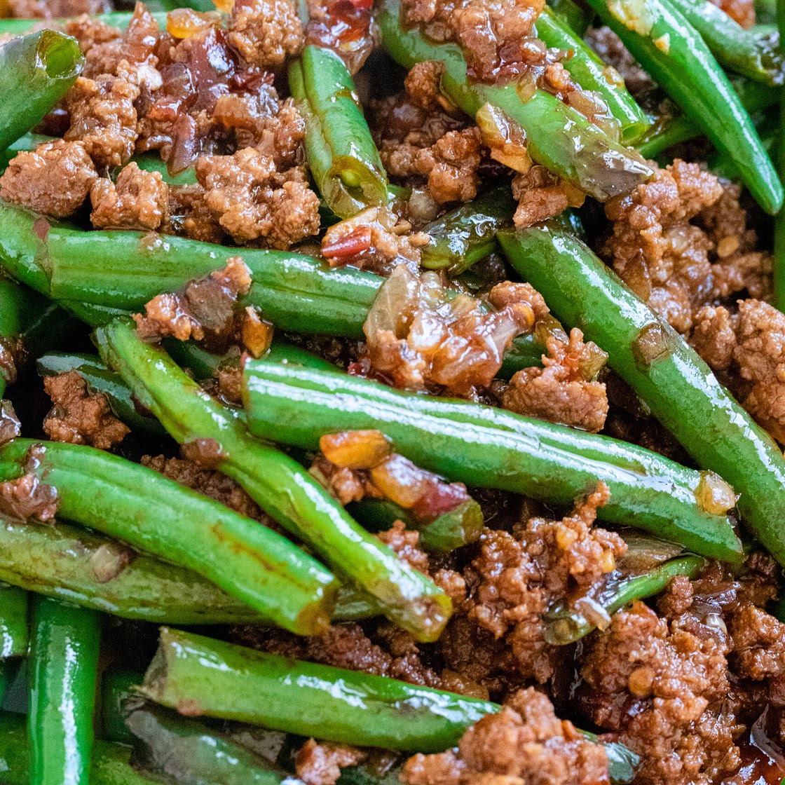 Chinese Sauteed Green Beans with Ground Beef