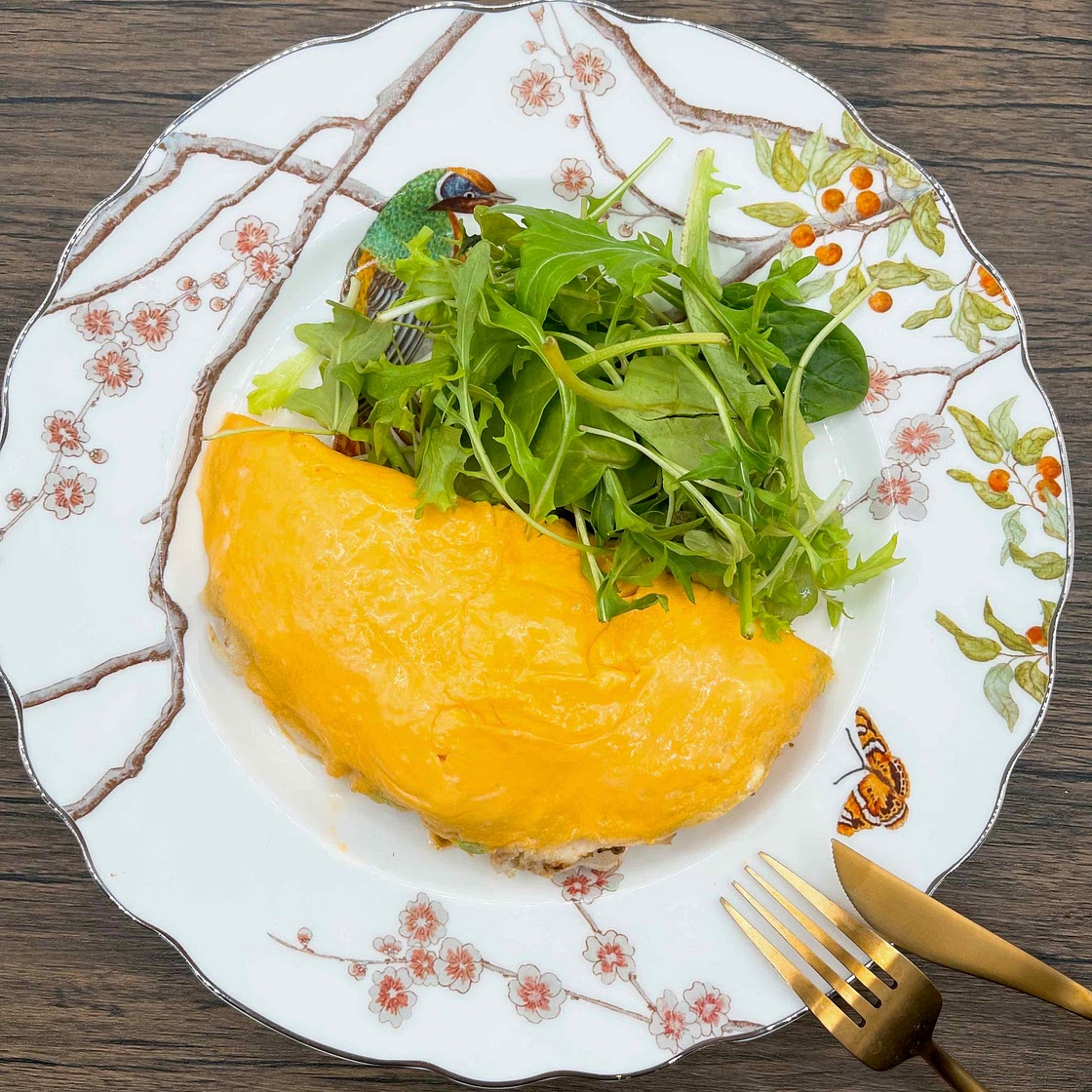 Brie Chicken Omelette