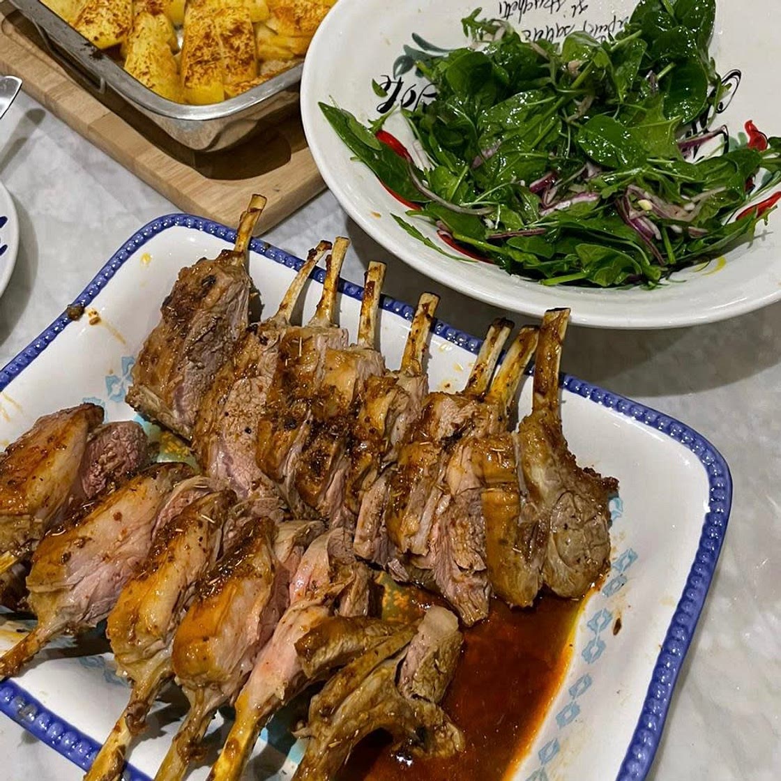Roast rack of lamb