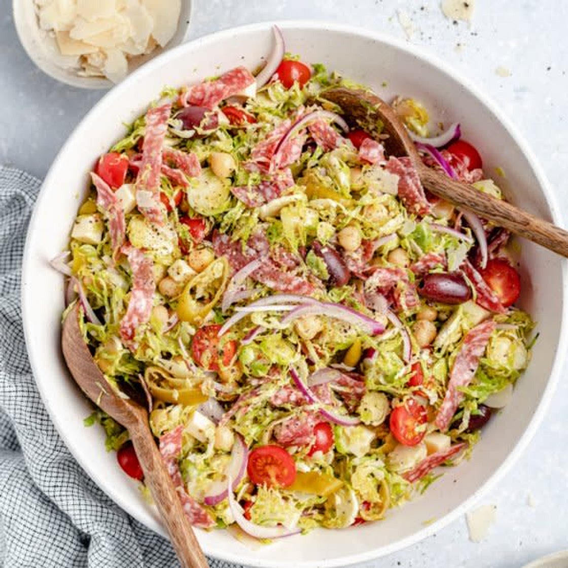 Italian Chopped Brussels Sprouts Salad