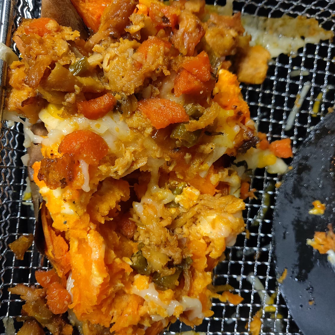Twice Baked Polynesian Chicken Sweet Potatoes