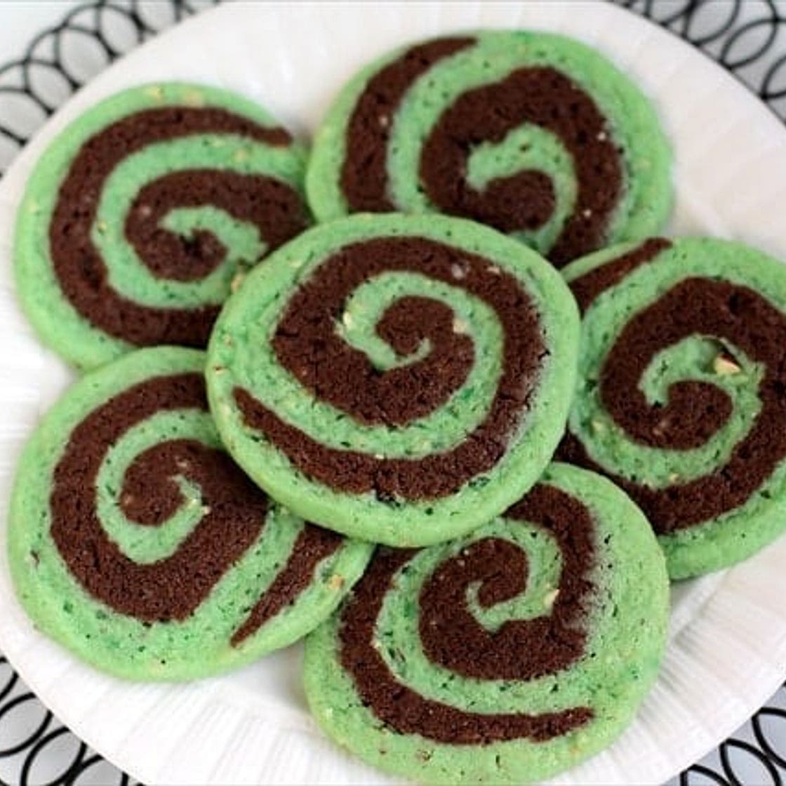 Chocolate Pistachio Pinwheel Cookies