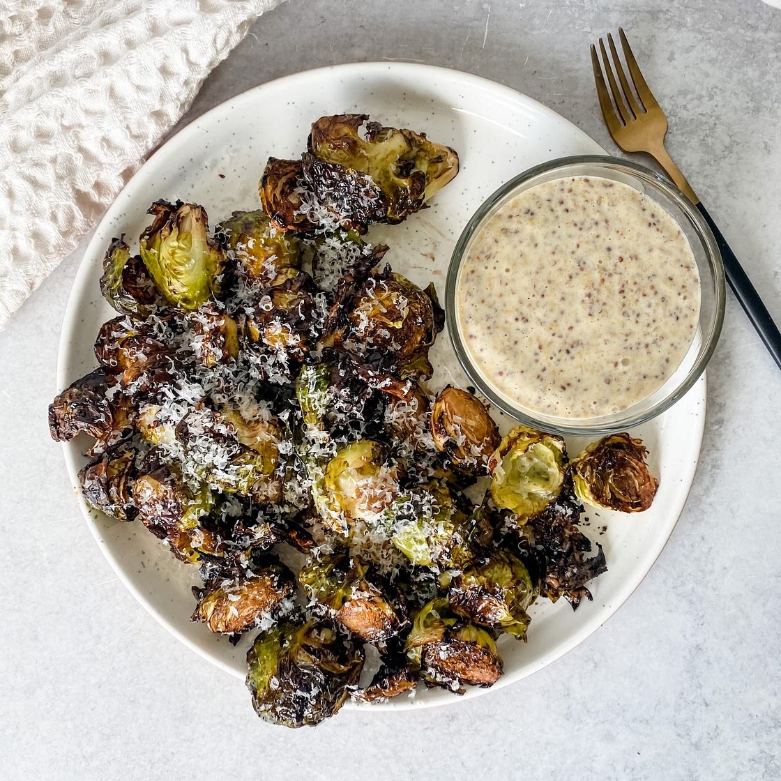 Air Fryer Balsamic Brussels Sprouts - Lovely Delites