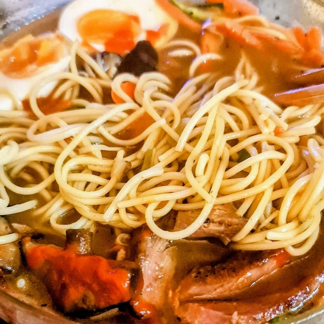 Quick Pork Ramen With Carrots, Zucchini, and Bok Choy