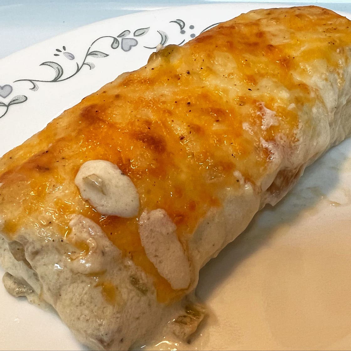 Green Chile Sour Cream Chicken Enchiladas