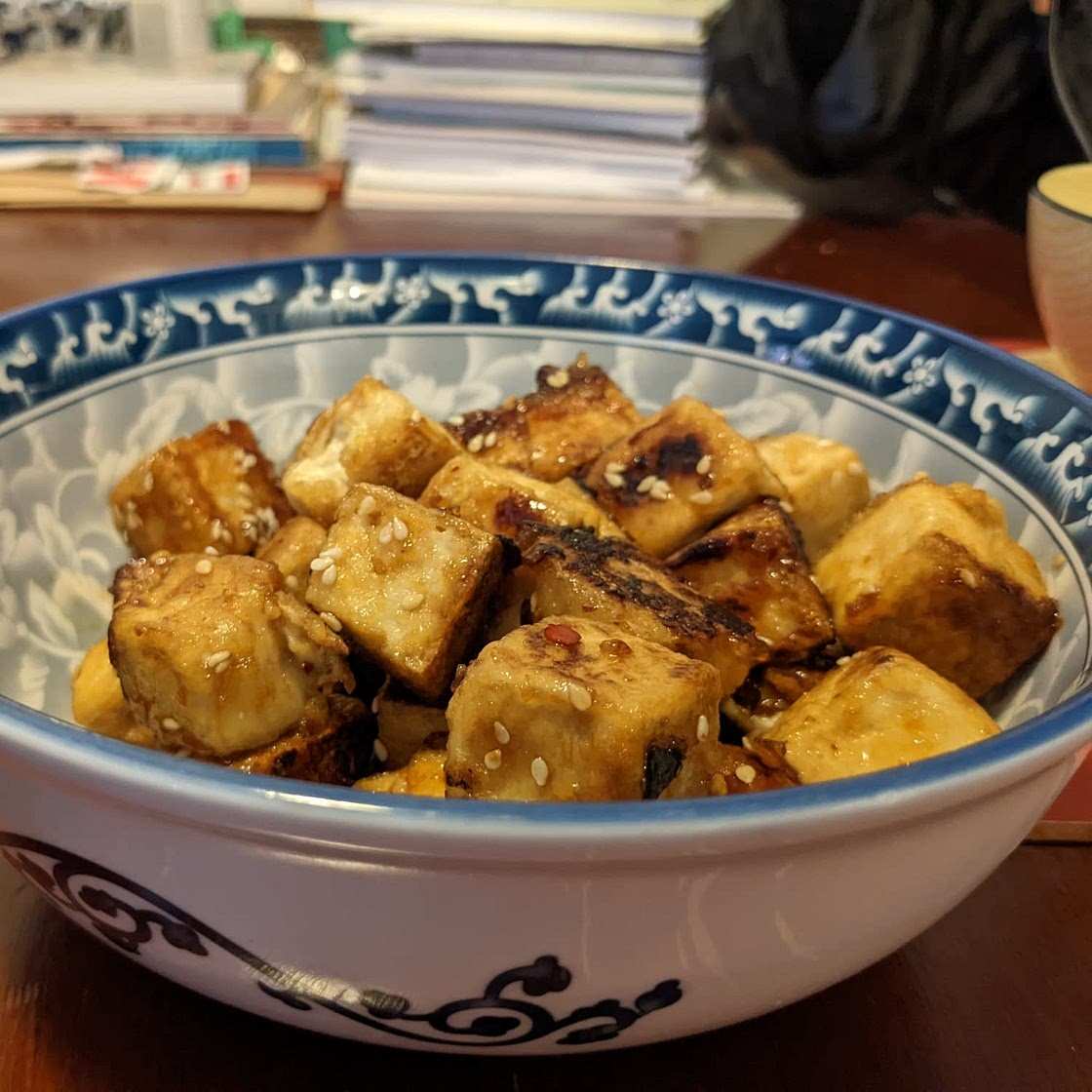 Pan-Fried Sesame Garlic Tofu