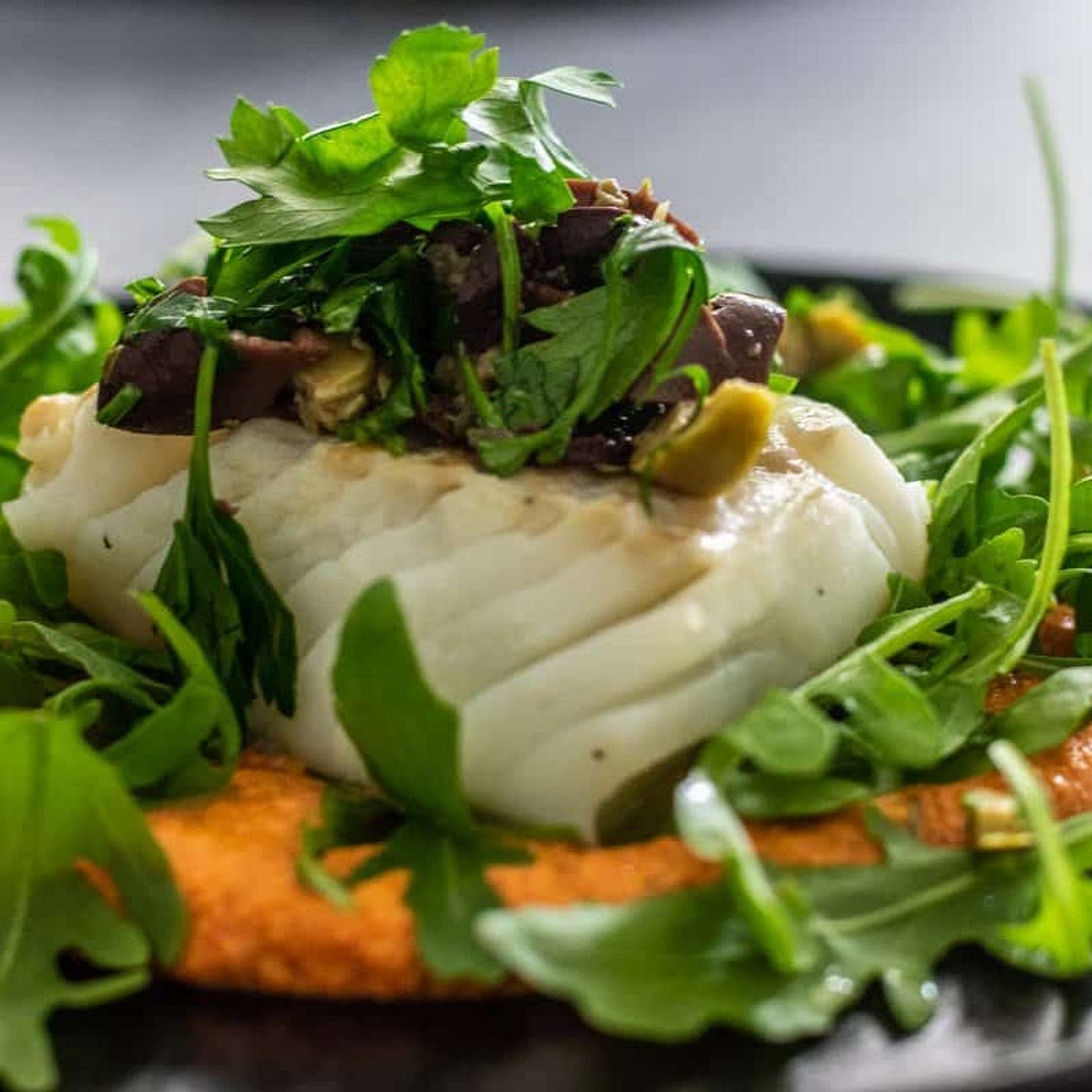 Cod and romesco sauce
