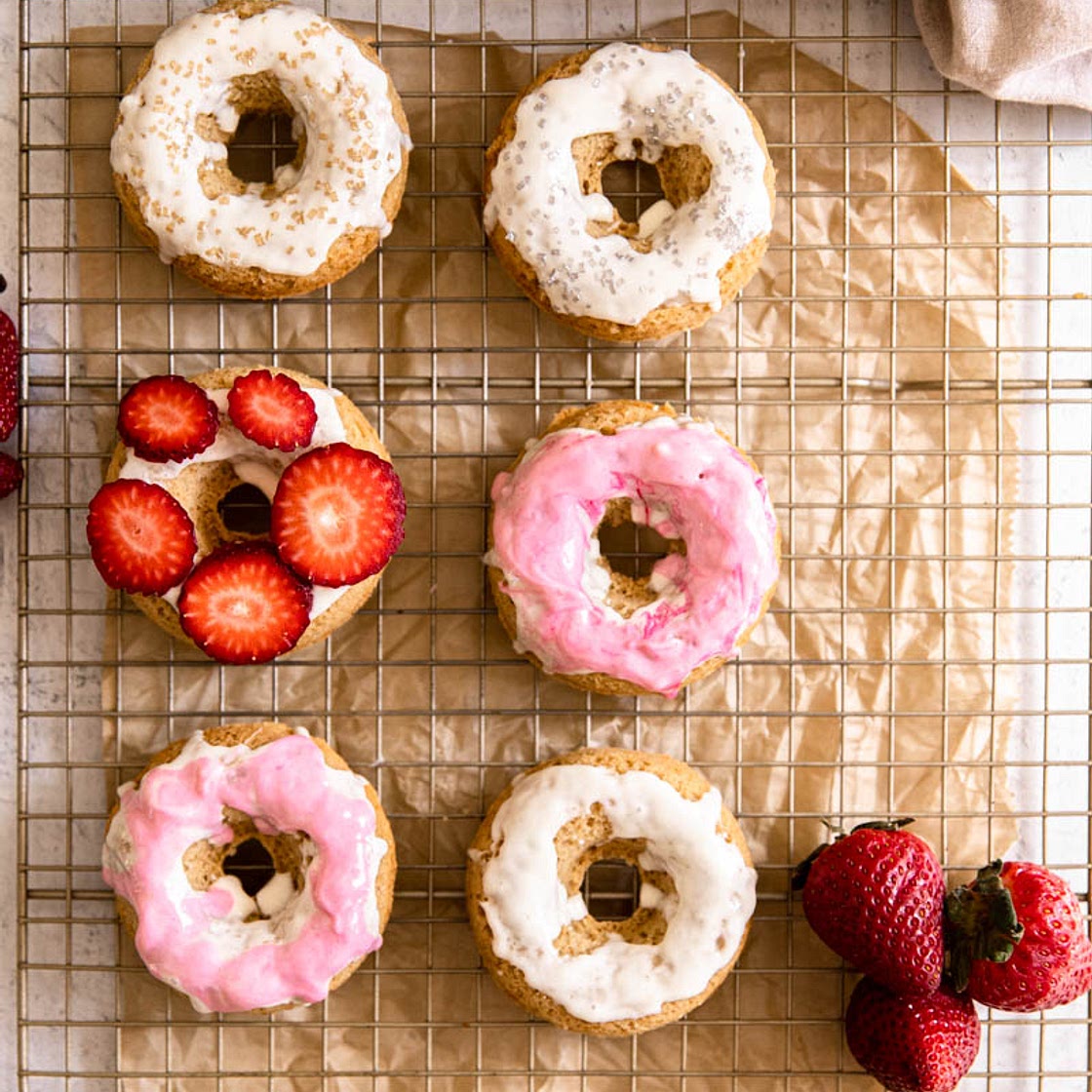 Valentine's Day Donuts with White Chocolate Frosting