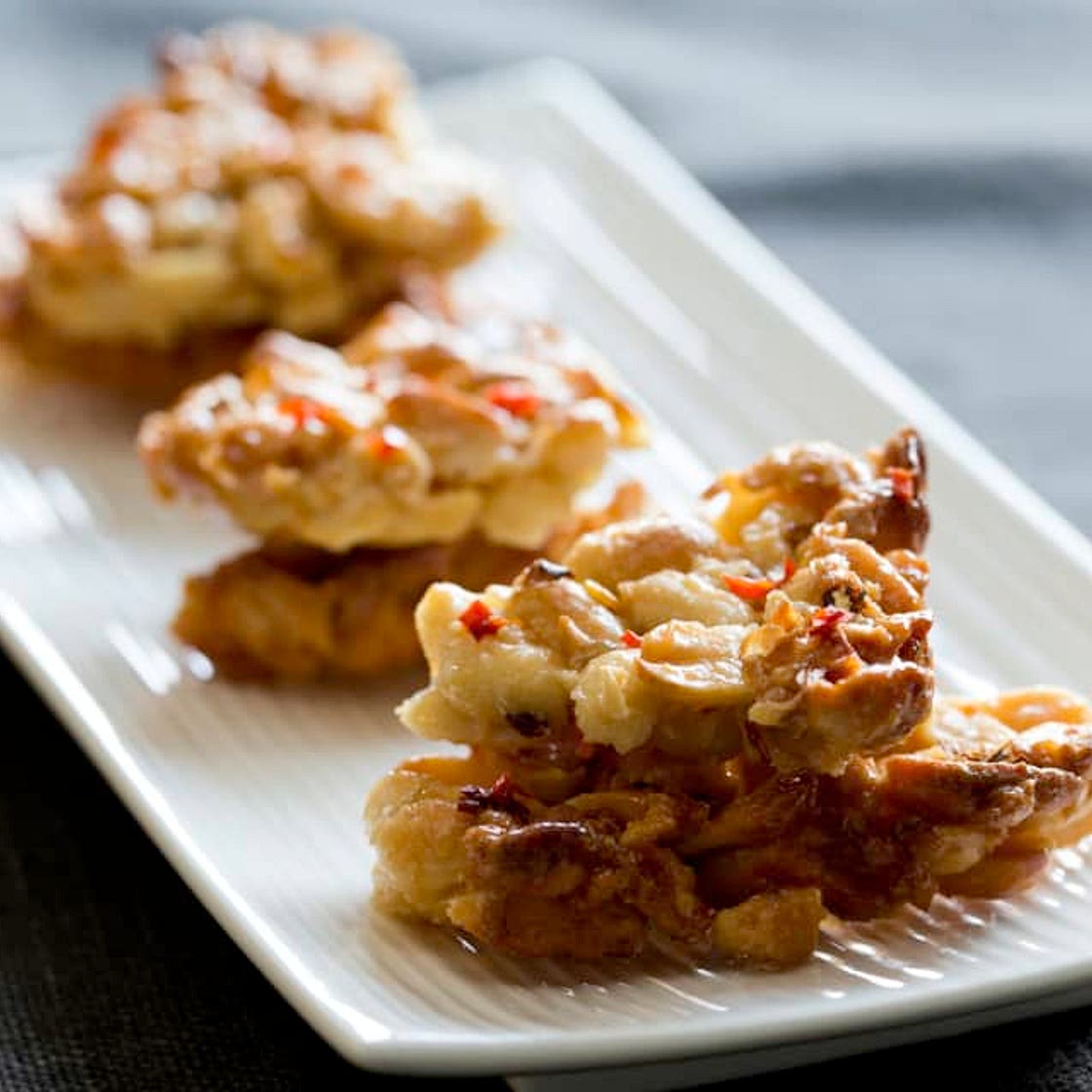 Beer and chilli peanut clusters