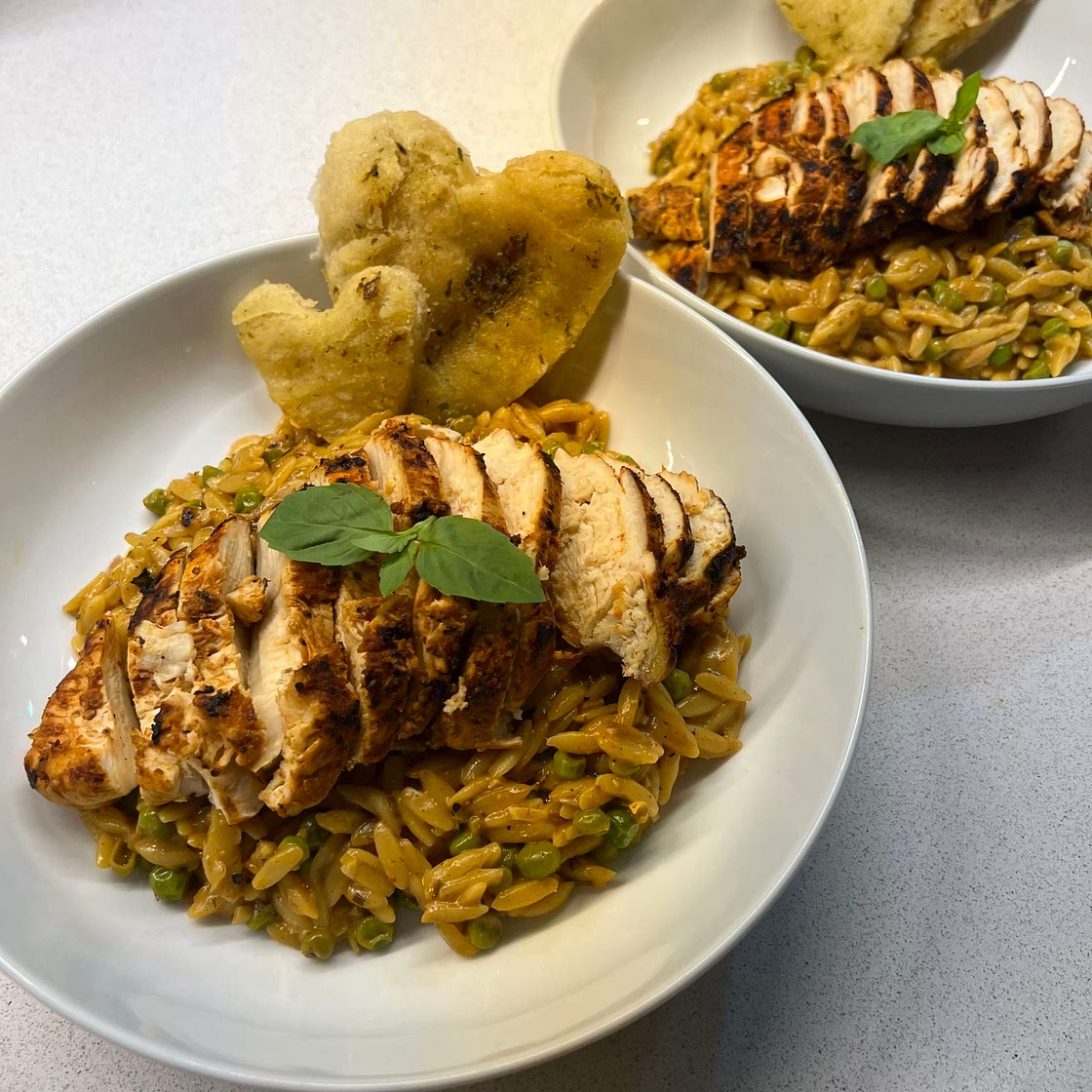 Creamy Harissa Chicken Orzo