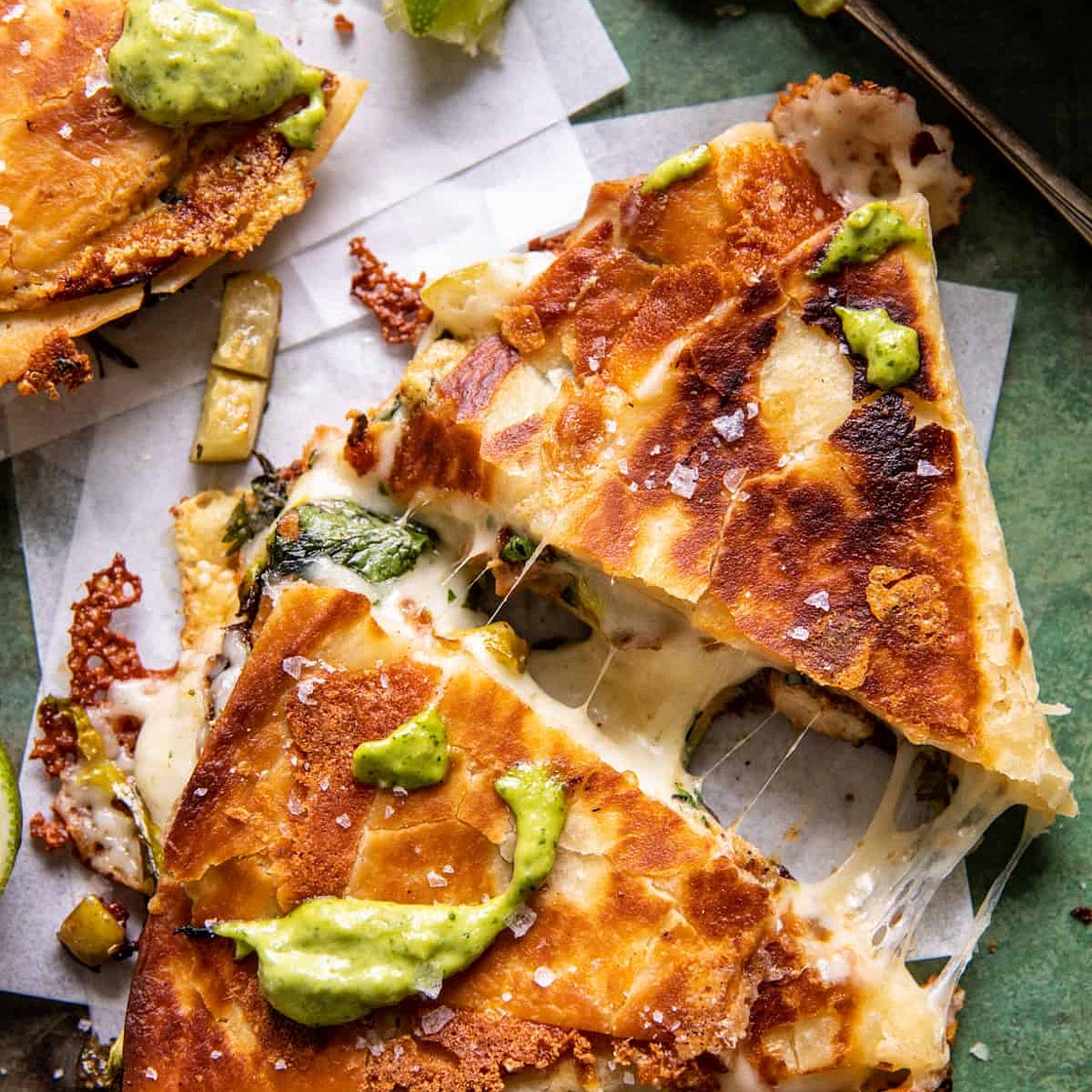 Folded Crispy Chicken and Cheese Wraps