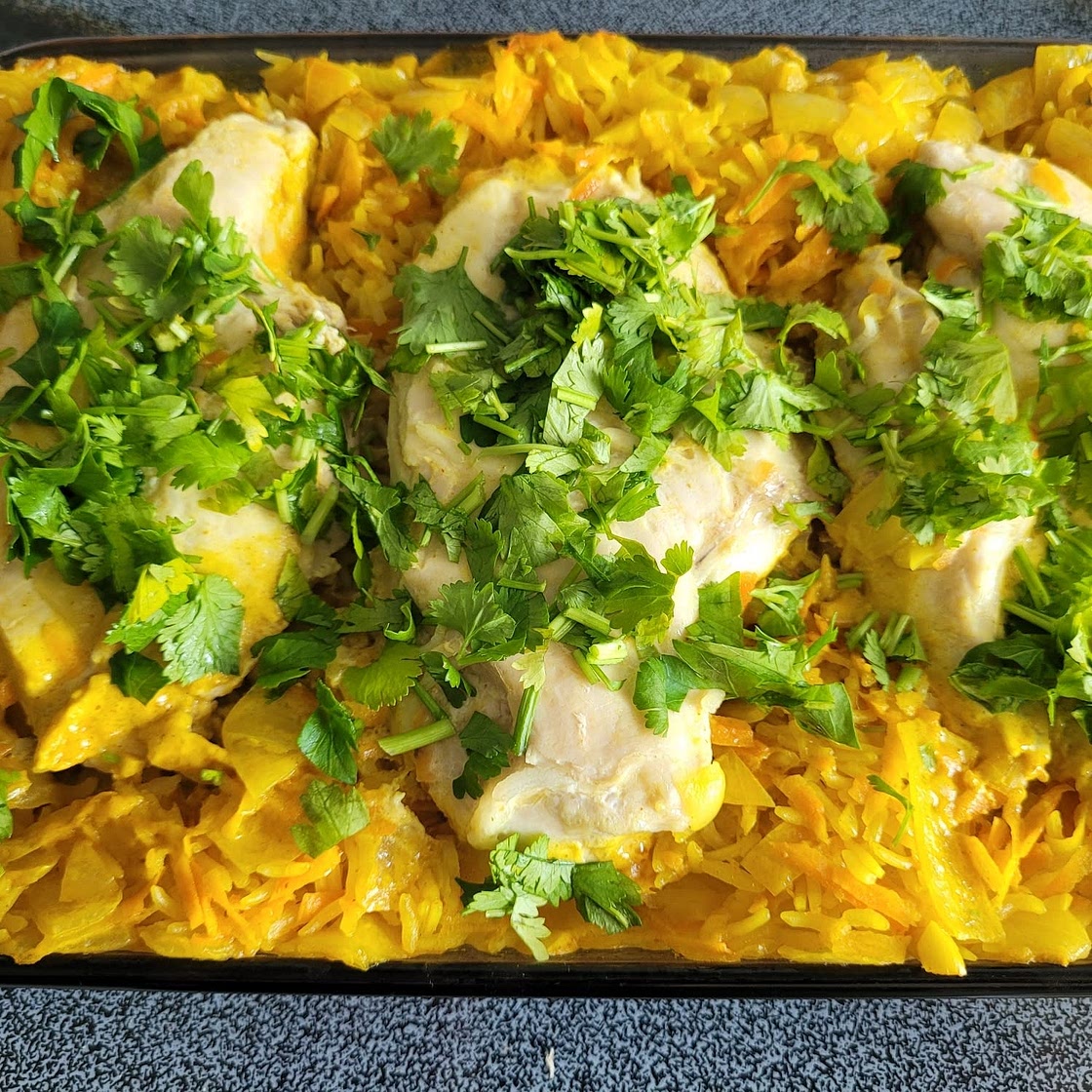 Turmeric Chicken and Rice Casserole
