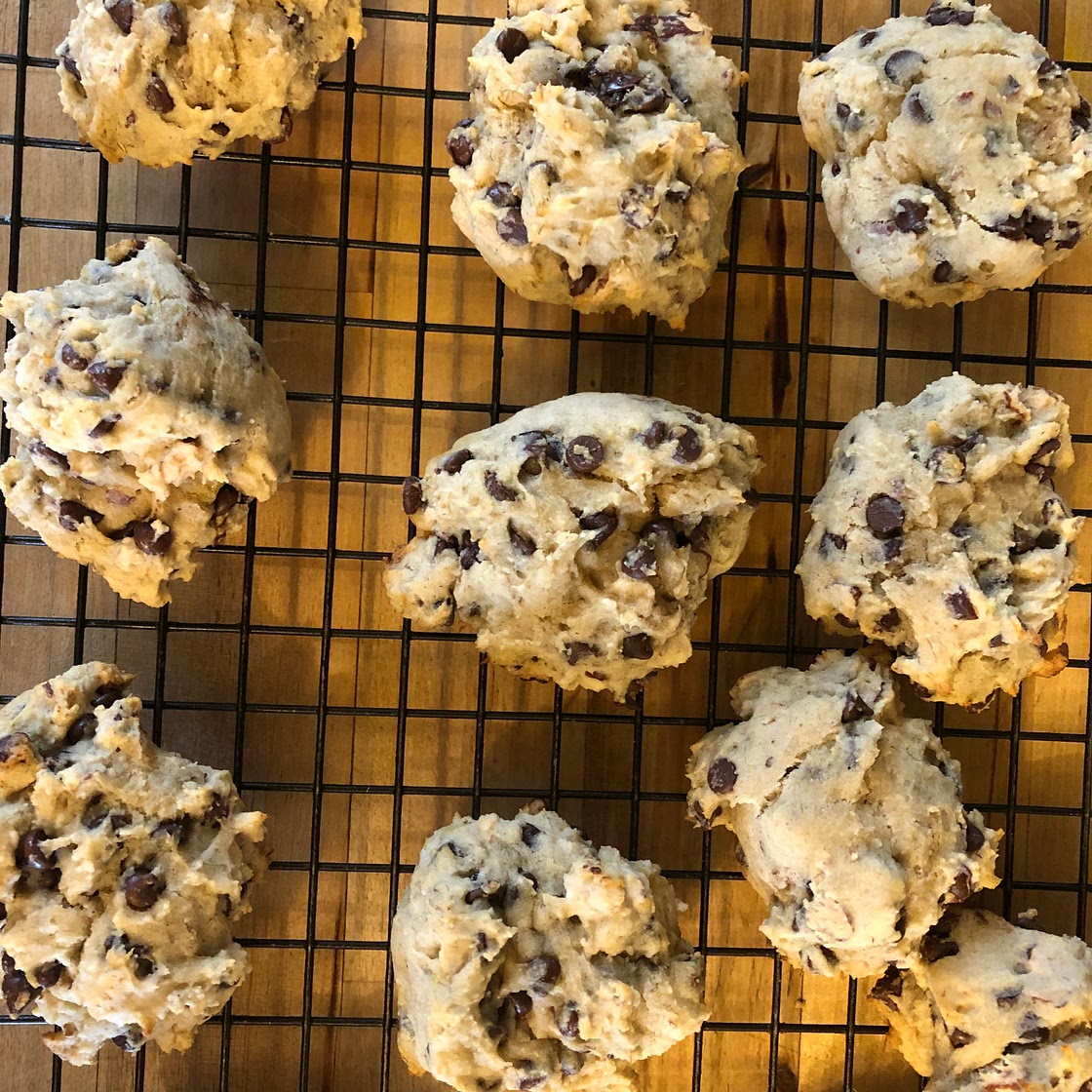 Paleo Banana Almond Chocolate Chip Cookies
